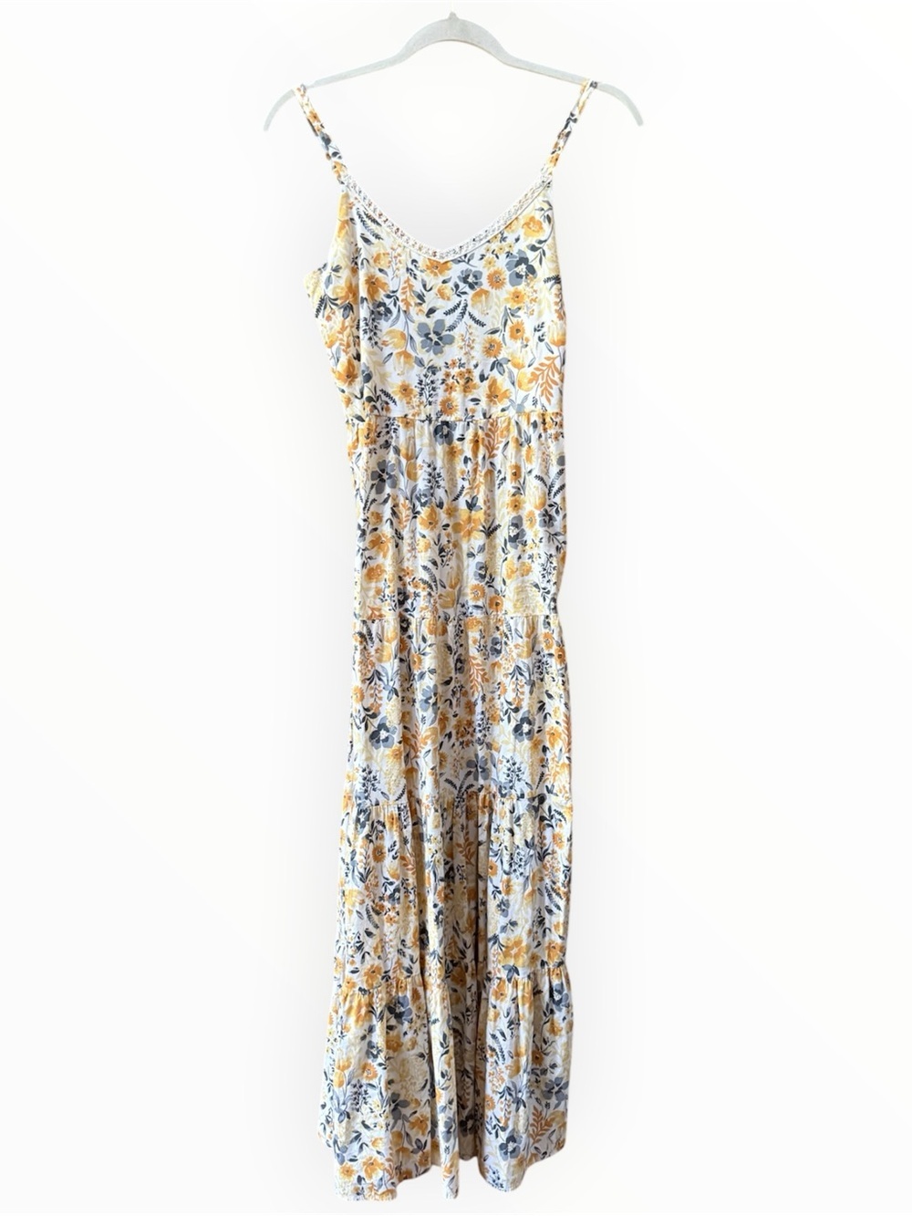 Joie Maxi Sundress with Yellow & Blue Print spaghetti strap size 2 small